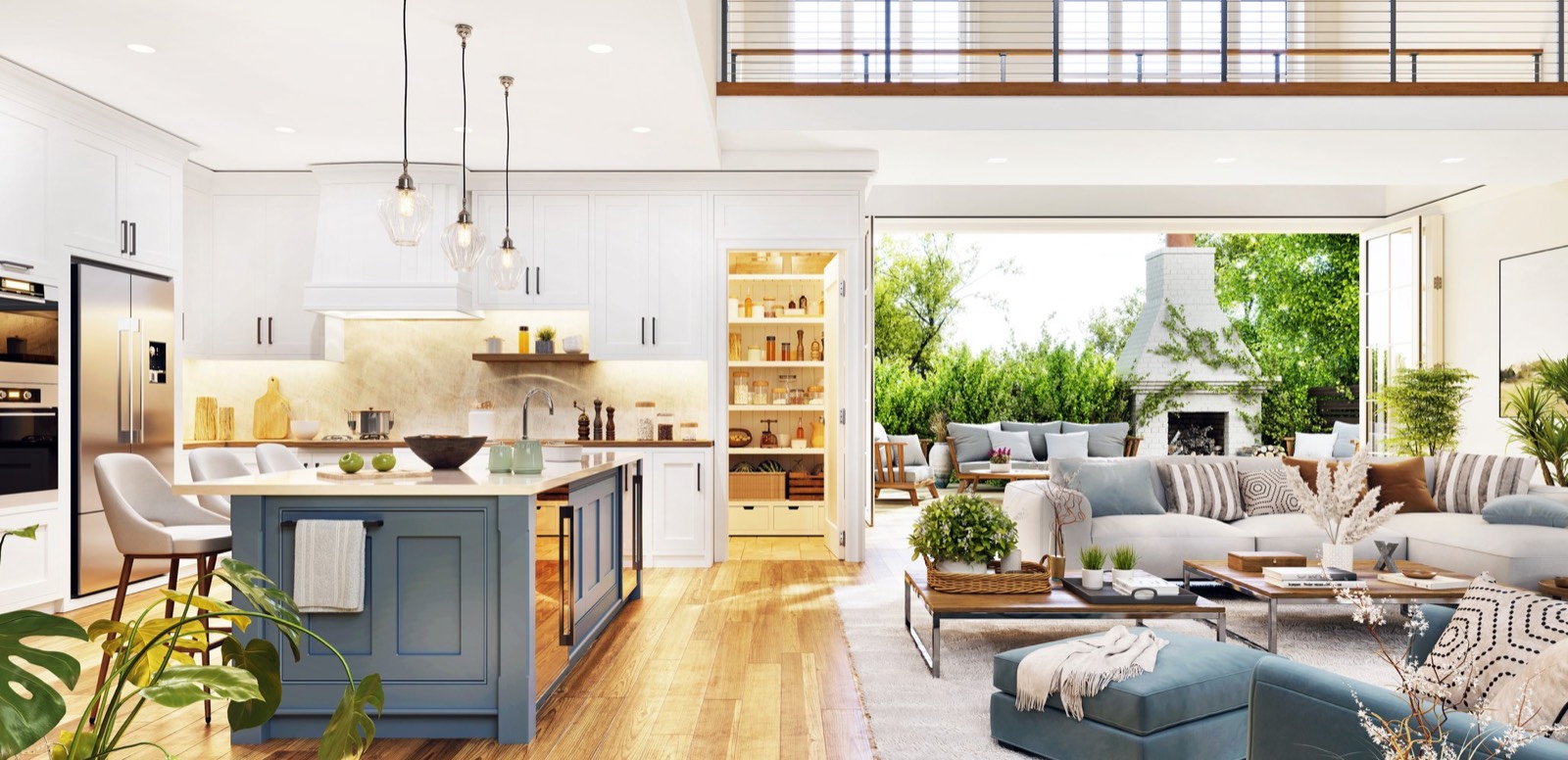 A bright, open kitchen and living space